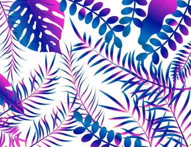 Palmiye yaprakları ile yaz tropikal tasarım