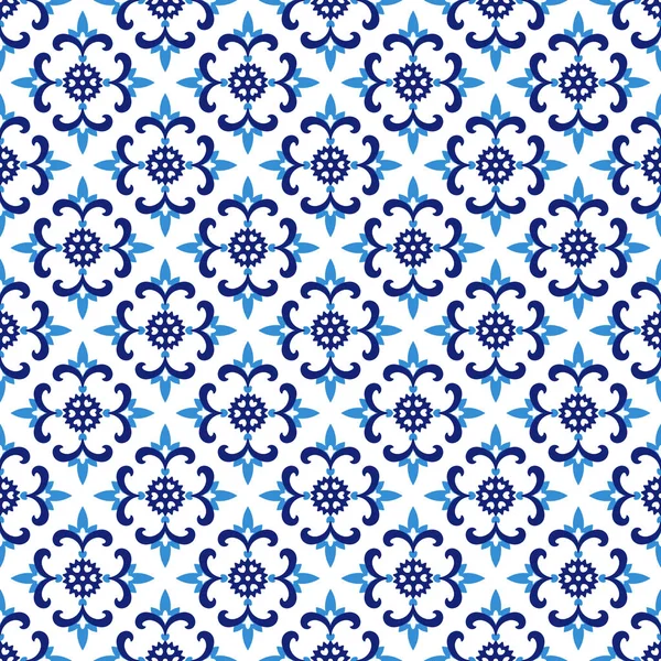 Azulejos portuguese traditional ornamental tile — Stock Vector