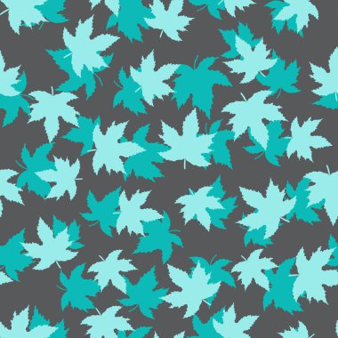 Turkuaz akçaağaç yapraklı kusursuz desen