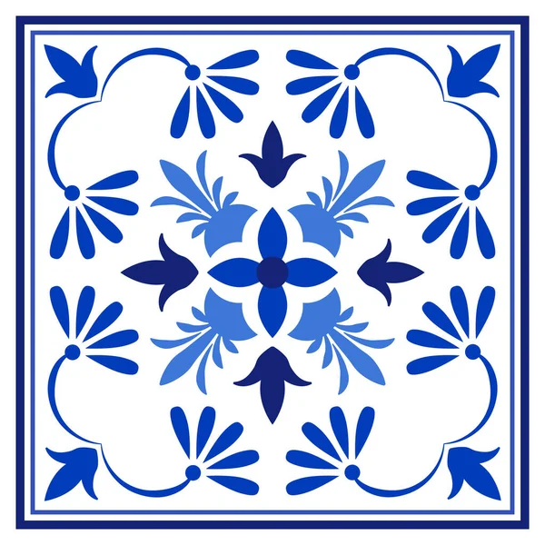 Azulejos portuguese traditional ornamental tile — Stock Vector