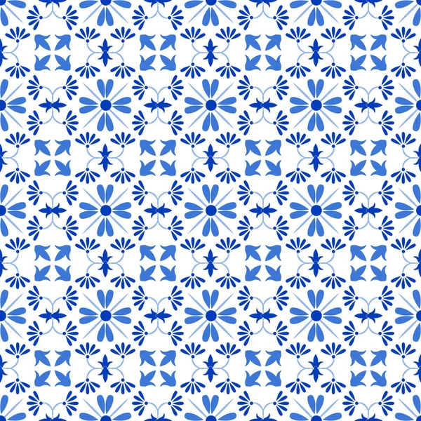 Azulejos portuguese traditional ornamental tile — Stock Vector