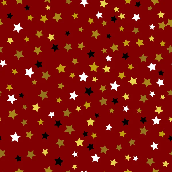 Estrelas douradas padrão sem costura — Vetor de Stock