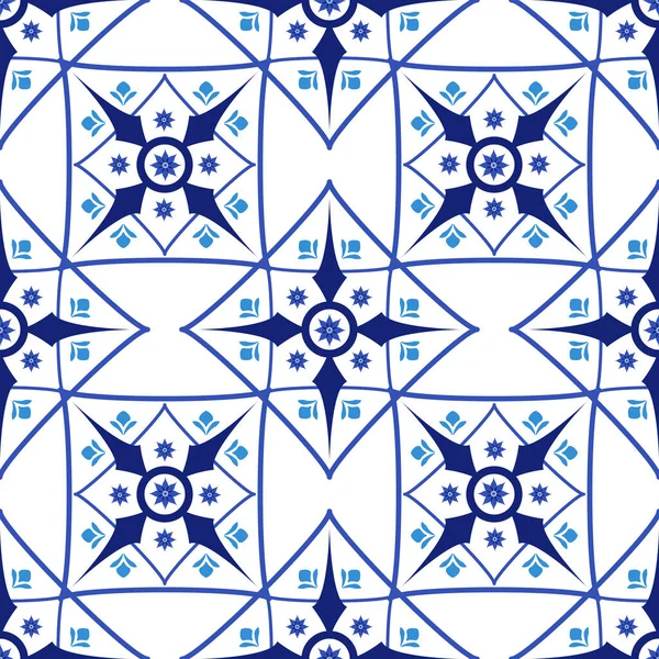 Azulejos carrelage ornemental traditionnel portugais — Image vectorielle