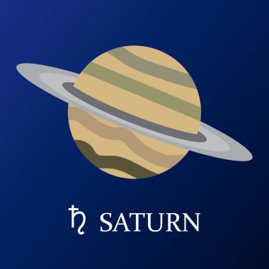 Düz stil Satürn gezegeni