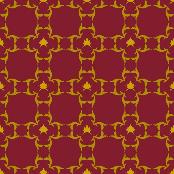 Koyu kırmızı arkaplan ve güzel altın süsler.