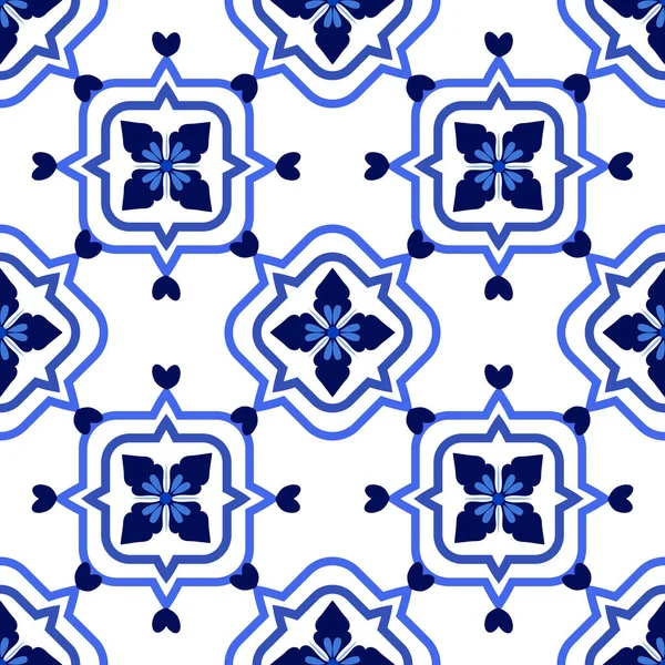 Azulejos portugisisk traditionell prydnads kakel — Stock vektor