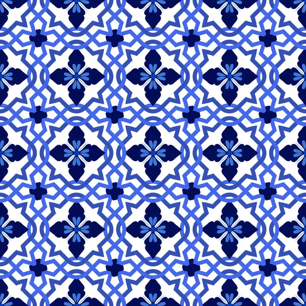 Azulejos portugisisk traditionell prydnads kakel — Stock vektor