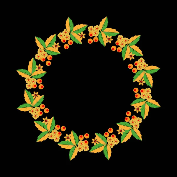 Ttraditional folk russian floral ornament khokhloma wreath — Stock Vector