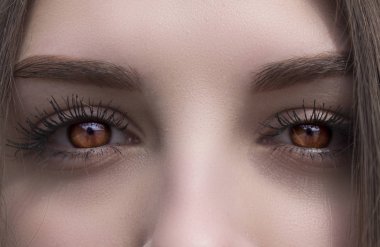 beautiful brown eyes close-up, female vampire clipart