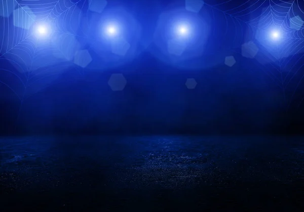 Фон Пустой Комнаты Прожекторами Огнями Абстрактный Фиолетовый Фон Неоновым Свечением — стоковое фото