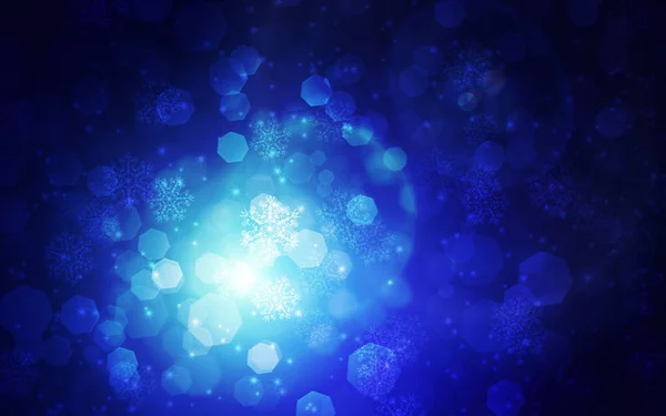 节日圣诞蓝色背景与 Bokeh — 图库照片
