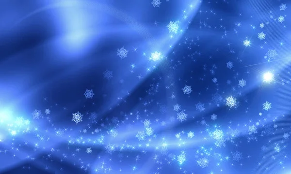 Εορταστική Χριστουγεννιάτικη μπλε φόντο με bokeh, λάμψη, φώτα, χιόνι — Φωτογραφία Αρχείου