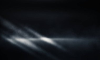 Boş bir oda, bir beton zemin neon ışık yansıması arka duman puffs