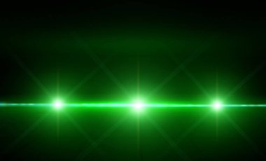 Boş bir oda, bir beton zemin üzerine yeşil neon ışık yansıması arka duman puffs