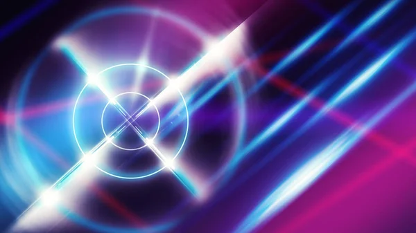 Futkristic Abstract Background Neon Target Laser Beams Searchlight — стоковое фото