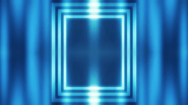 Fond sombre futuriste abstrait avec des formes néon, néon bleu . — Photo