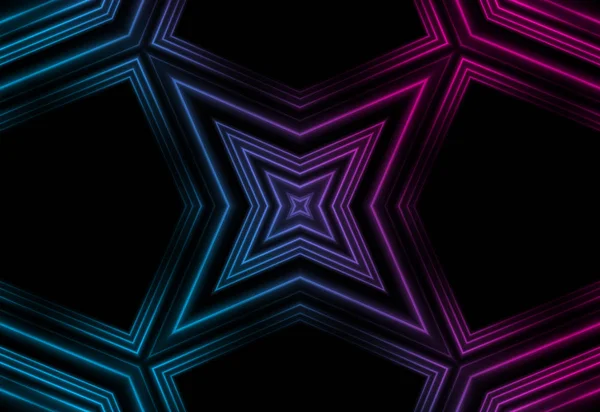Dark abstract futuristic background. Neon lines and shapes. Neon glow and rays on a dark background — Stock Photo, Image