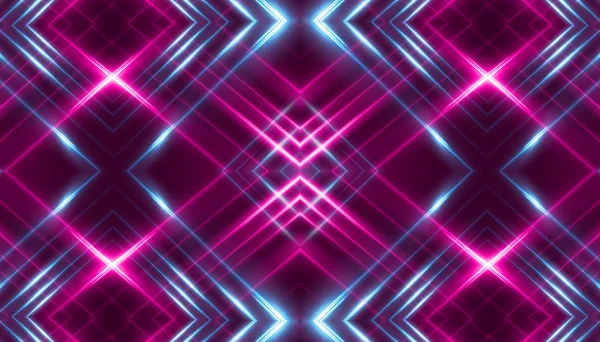 Fundo futurista abstrato escuro. Linhas de néon, brilho. Linhas de néon, formas. Brilho rosa e azul — Fotografia de Stock