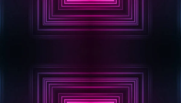 Fondo futurista abstracto oscuro. Líneas de neón, resplandor. Líneas de neón, formas. Resplandor rosa y azul —  Fotos de Stock