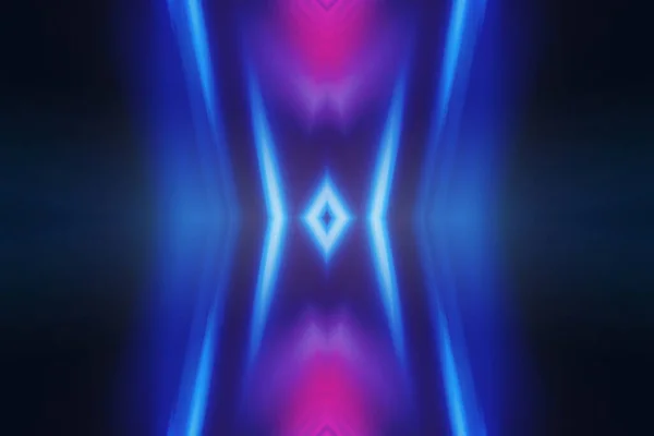Sötét Elvont Háttér Neon Ultraibolya Vonalak Hullámok Fényneon Effektus Lézerfény — Stock Fotó