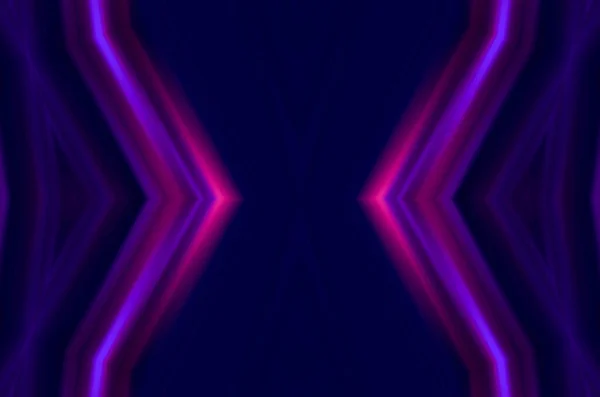 Tmavé Abstraktní Pozadí Neonovými Ultrafialovými Liniemi Vlnami Světelný Neonový Efekt — Stock fotografie