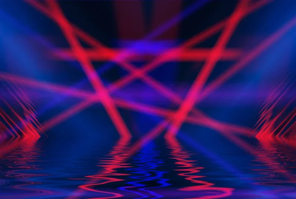 Ефект Легкого Неону Енергетичні Хвилі Темному Абстрактному Тлі Лазерне Яскраве — стокове фото
