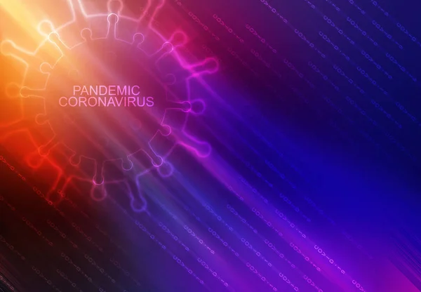 Puste Abstrakcyjne Tło Temat Pandemii Koronawirusowej Covid Hologram Neonowy Modelu — Zdjęcie stockowe