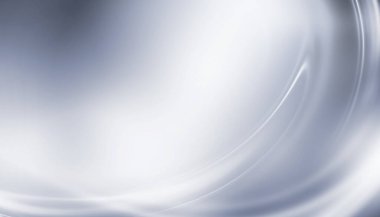Soyut beyaz ve gri fütüristik arka plan. Işık çizgileri, dalgalar. Boş gradyan pankartı.