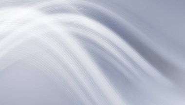 Soyut beyaz ve gri fütüristik arka plan. Işık çizgileri, dalgalar. Boş gradyan pankartı.