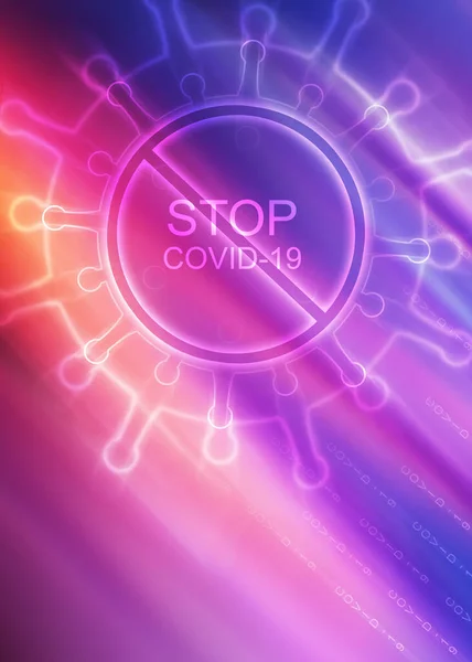 Latar Belakang Abstrak Kosong Pada Tema Pandemi Coronavirus Covid Neon — Stok Foto