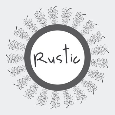 gri çiçek tasarım rustik simgesi, vektör illustraction görüntü