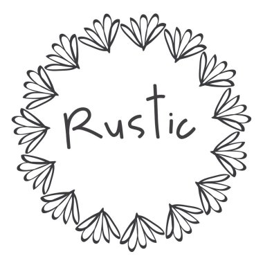 gri çiçek tasarım rustik simgesi, vektör illustraction görüntü