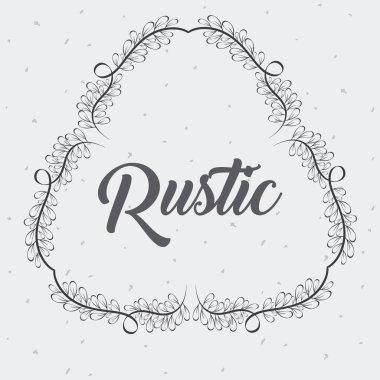 gri rustik amblemi dalları kutsal kişilerin resmi, vektör illustraction tasarımı