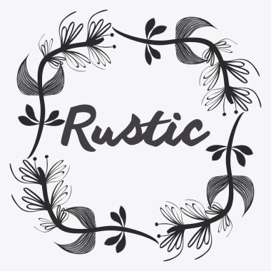 gri çiçek tasarım rustik simgesi, vektör illustraction görüntü