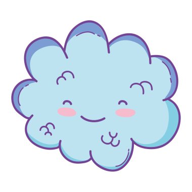 Çizgi film vektör çizim grafik tasarım gülümseyen şirin mutlu bulut