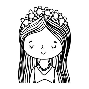 Gelin Düğün Sevimli çizgi vektör çizim grafik tasarım