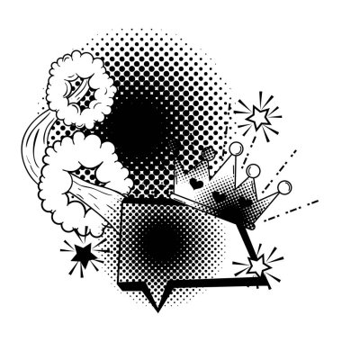 konuşma balonu pop sanat tarzı vektör çizim tasarım