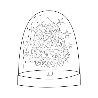 neşeli Noel ağacı simge vektör çizim tasarım