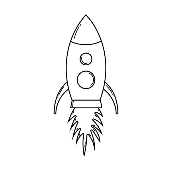 ポップアート スタイル ベクトル イラスト デザインを飛ぶロケット — ストックベクタ