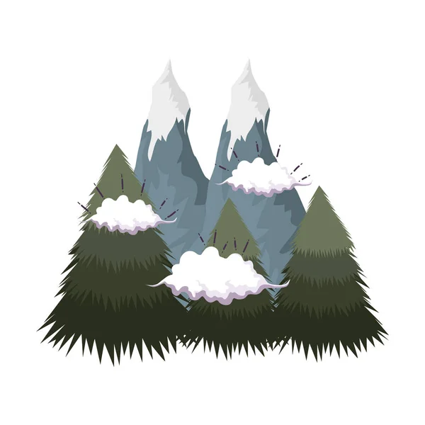 Περιπέτεια Τοπίο Χιόνι Στο Βουνό Διανυσματικά Εικονογράφηση Σχεδιασμός — Διανυσματικό Αρχείο