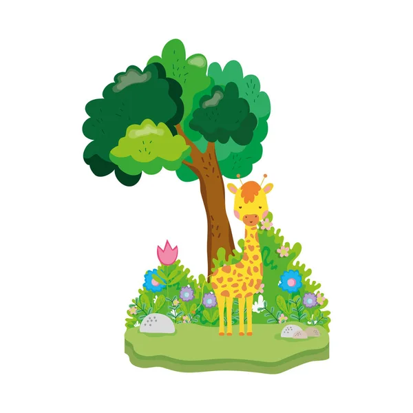 可爱小长颈鹿人物矢量插画设计 — 图库矢量图片