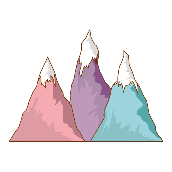 Berge Weißem Hintergrund Vektor Illustration Grafik Design — Stockvektor