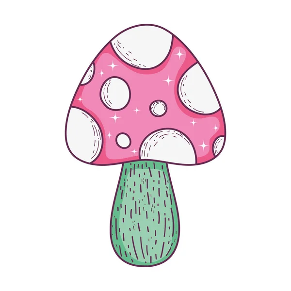 Carino Piccolo Fungo Icona Vettore Illustrazione Design — Vettoriale Stock