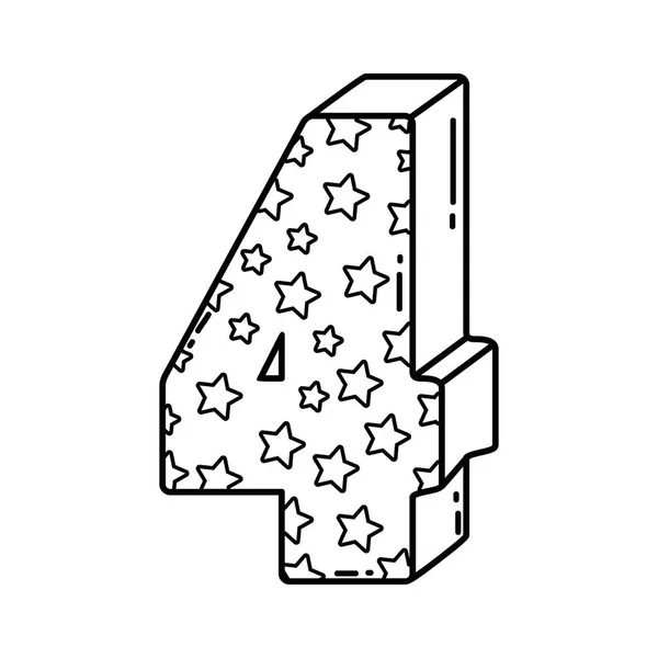 Geburtstagskerze Nummer Vier Vektor Illustration Grafik Design — Stockvektor