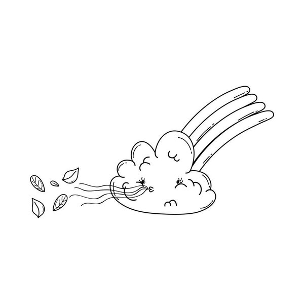 Милый векторный графический дизайн из облачных и радужных мультфильмов
