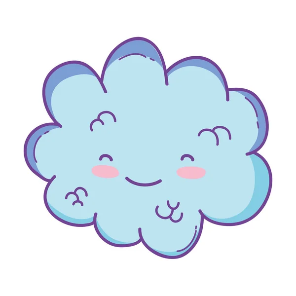 Cute Happy Cloud Smiling Cartoon Vector Illustration Graphic Design — Stock Vector