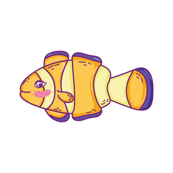 Niedlich Märchenhaft Fisch Symbol Vektor Illustration Design — Stockvektor