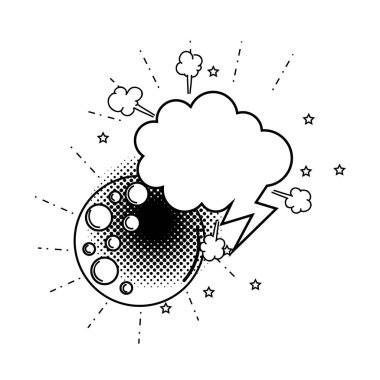 konuşma balonu pop sanat stil vektör illüstrasyon tasarımı ile moon