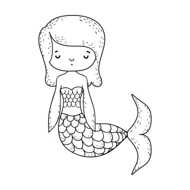 sevimli deniz kızı Peri masalları illüstrasyon tasarım vektör