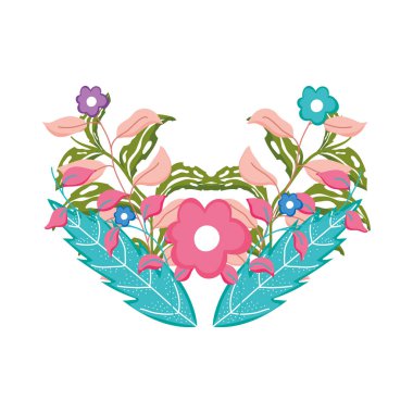 Sevimli çiçek dekorasyon simge vektör çizim tasarım